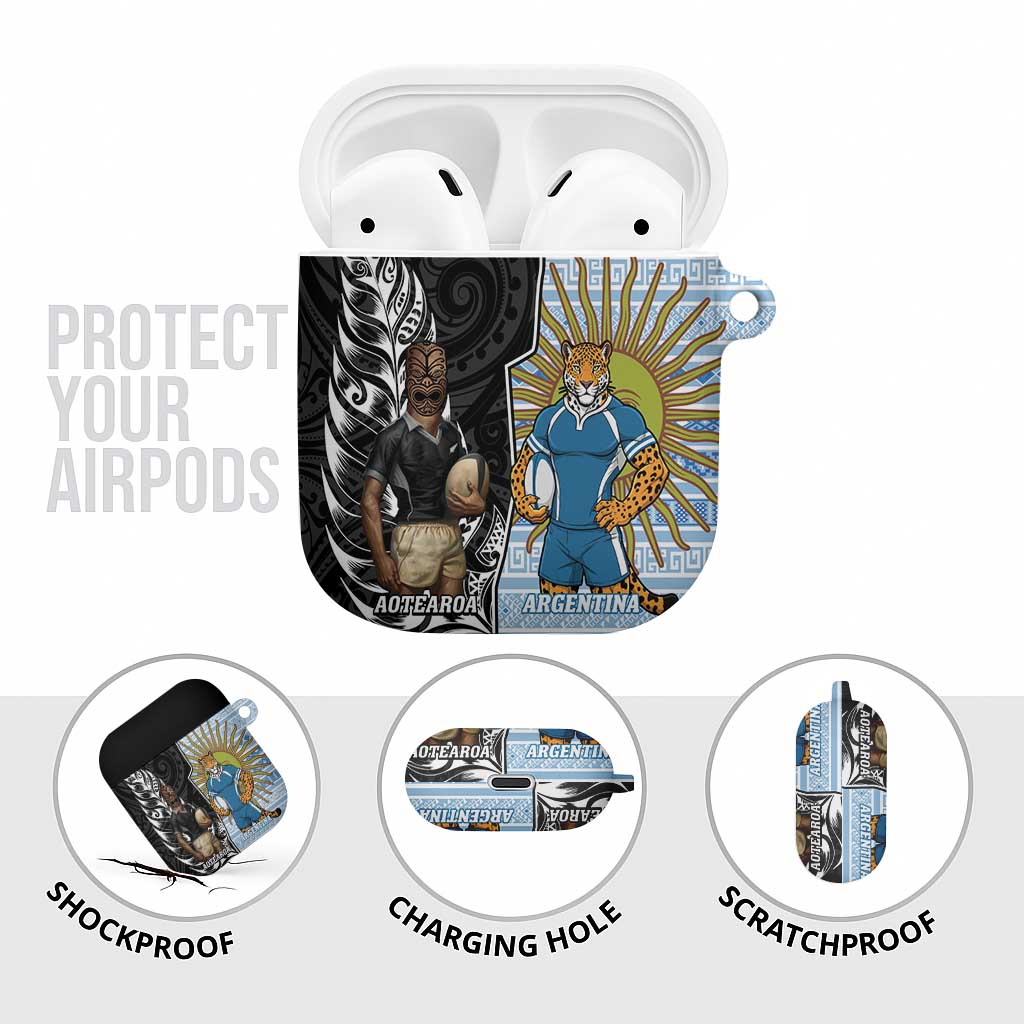 New Zealand Argentina Rugby AirPods Case 2025 Los Pumas All Black Together - Aussie Hoodie