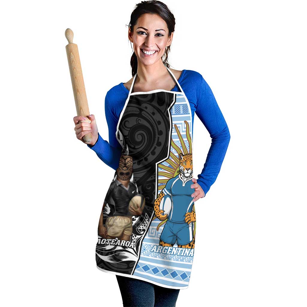 New Zealand Argentina Rugby Apron 2025 Los Pumas All Black Together - Aussie Hoodie