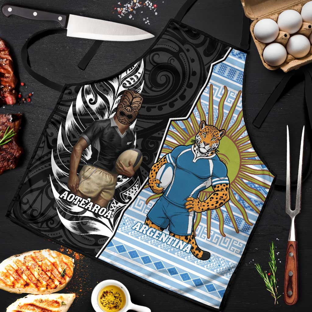 New Zealand Argentina Rugby Apron 2025 Los Pumas All Black Together - Aussie Hoodie