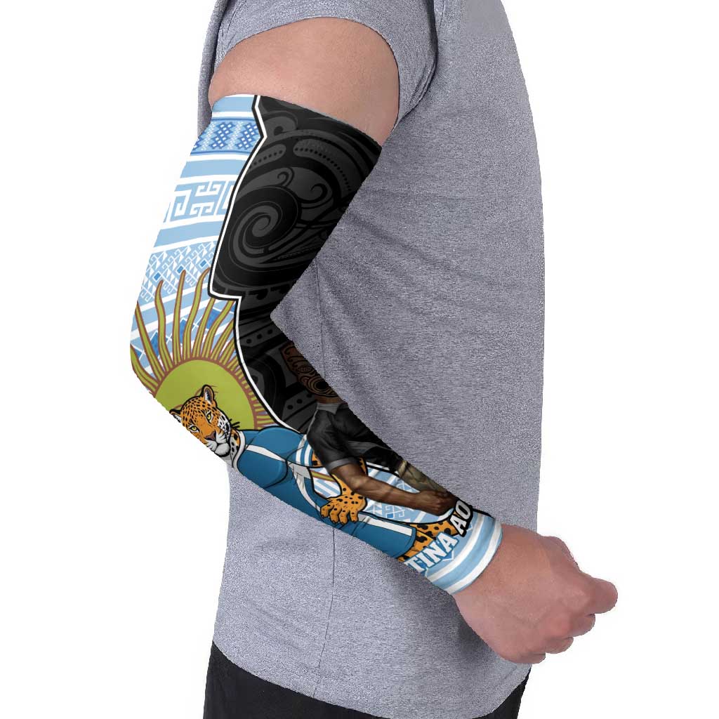 New Zealand Argentina Rugby Arm Sleeves 2025 Los Pumas All Black Together - Aussie Hoodie