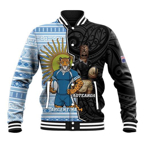 New Zealand Argentina Rugby Custom Baseball Jacket 2025 Los Pumas All Black Together - Aussie Hoodie
