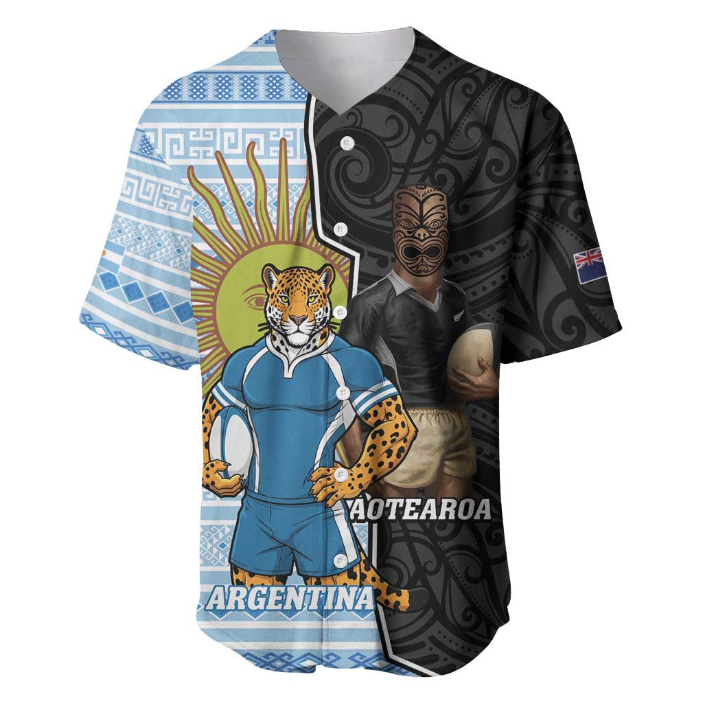 New Zealand Argentina Rugby Custom Baseball Jersey 2025 Los Pumas All Black Together - Aussie Hoodie