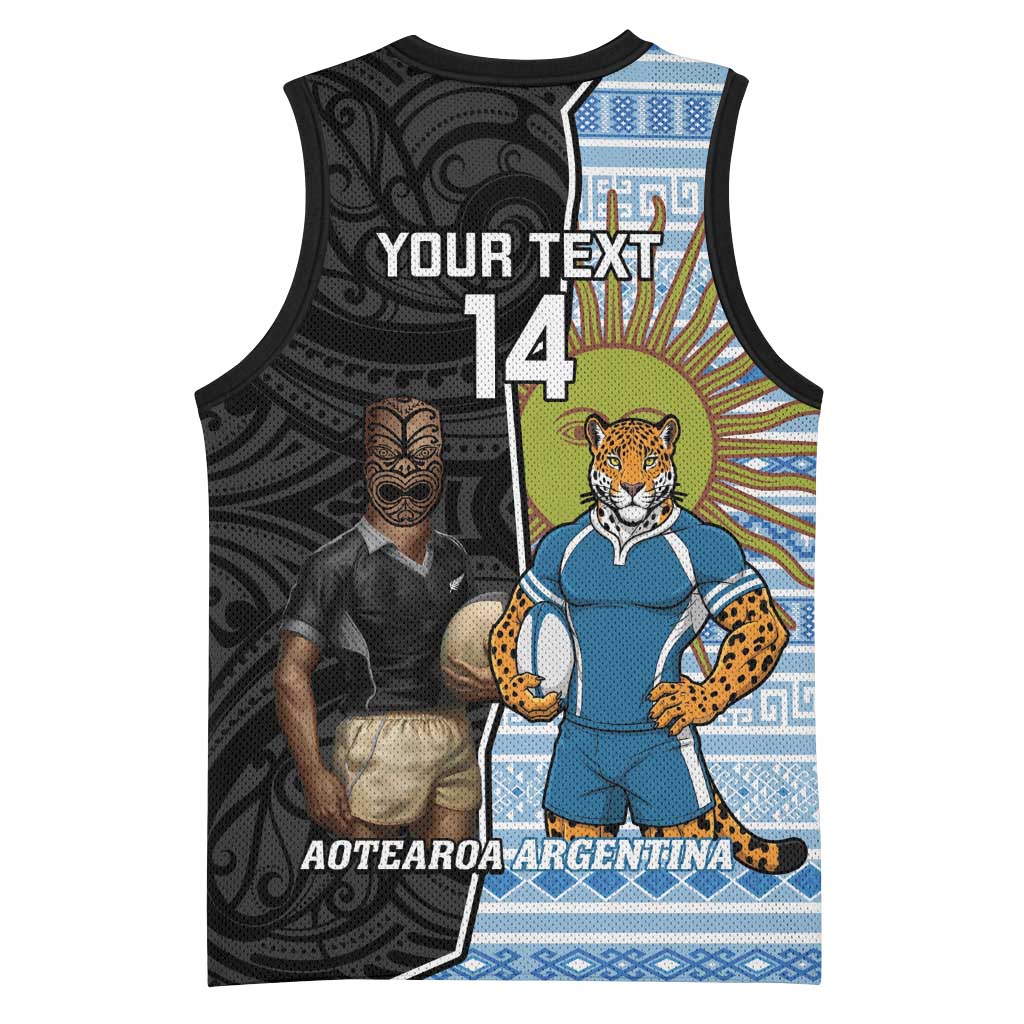 New Zealand Argentina Rugby Custom Basketball Jersey 2025 Los Pumas All Black Together - Aussie Hoodie