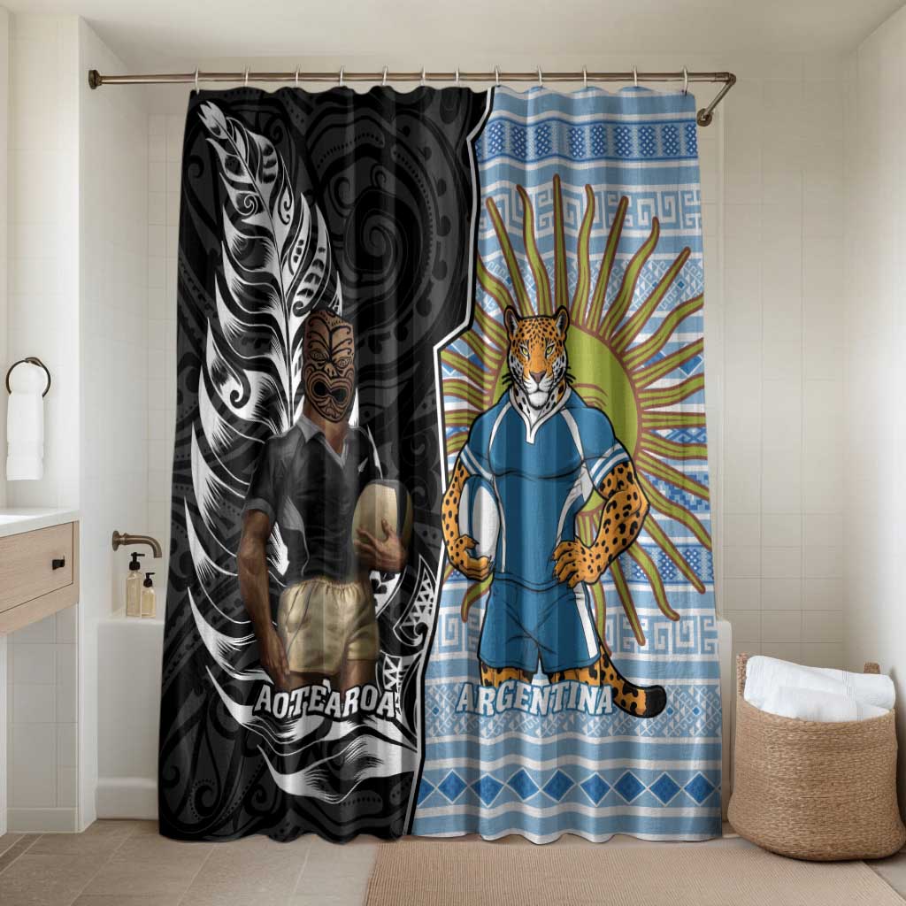 New Zealand Argentina Rugby Bathroom Set 2025 Los Pumas All Black Together - Aussie Hoodie