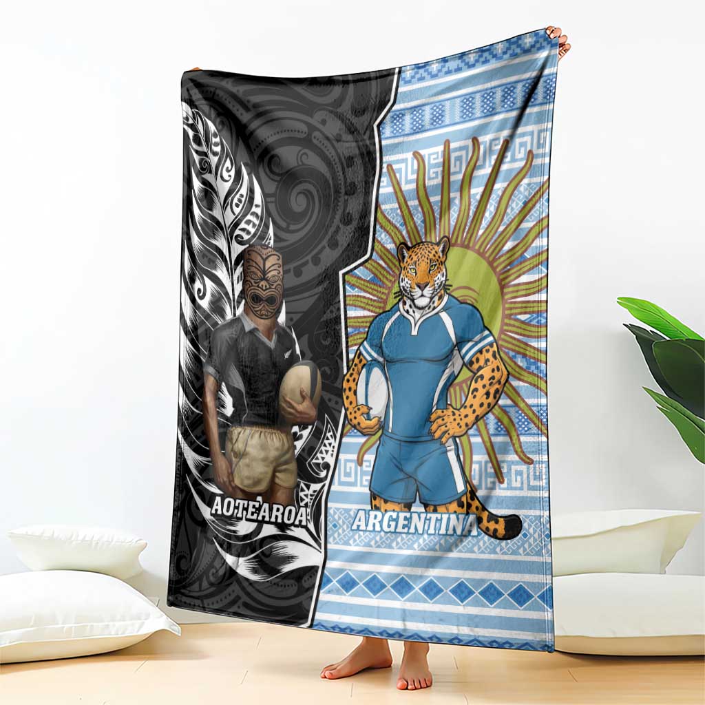 New Zealand Argentina Rugby Blanket 2025 Los Pumas All Black Together - Aussie Hoodie