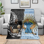 New Zealand Argentina Rugby Blanket 2025 Los Pumas All Black Together - Aussie Hoodie