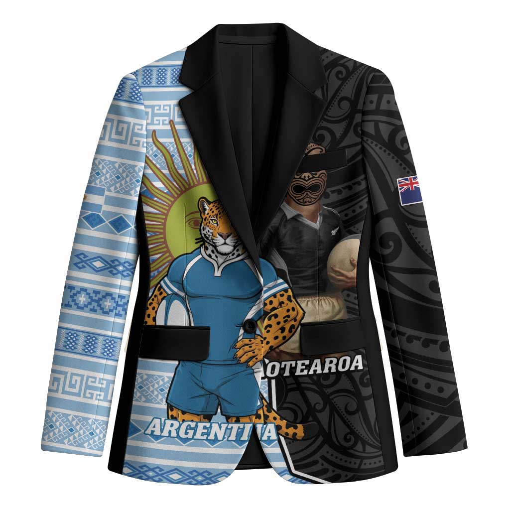 New Zealand Argentina Rugby Custom Blazer 2025 Los Pumas All Black Together - Aussie Hoodie