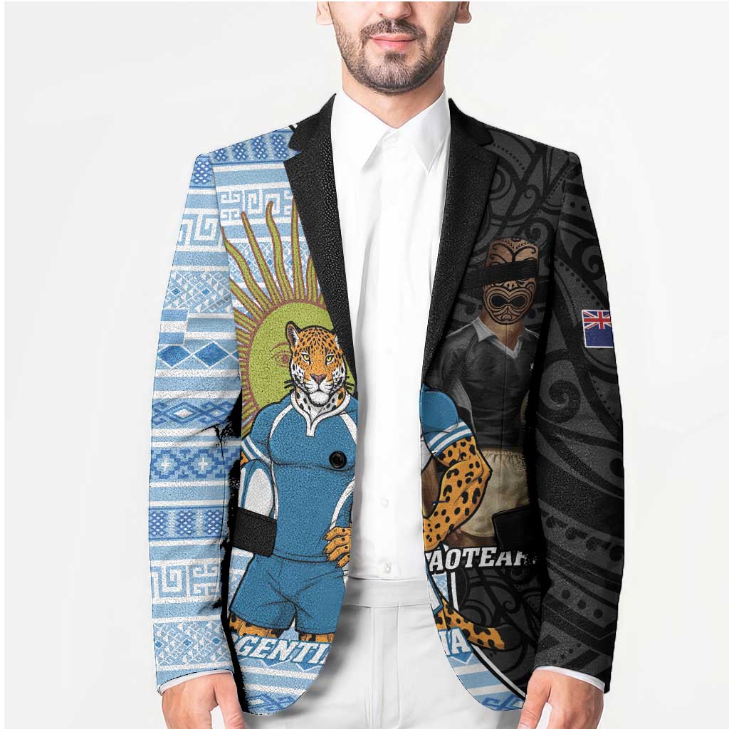 New Zealand Argentina Rugby Custom Blazer 2025 Los Pumas All Black Together - Aussie Hoodie