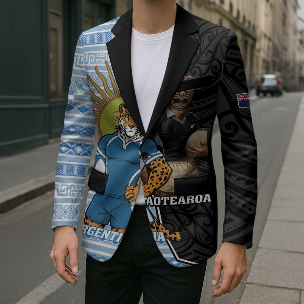 New Zealand Argentina Rugby Custom Blazer 2025 Los Pumas All Black Together - Aussie Hoodie