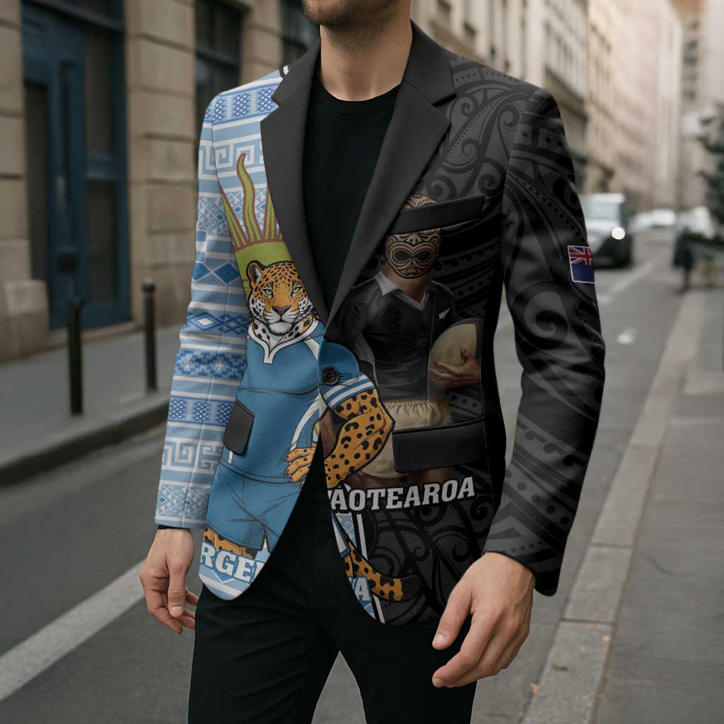 New Zealand Argentina Rugby Custom Blazer 2025 Los Pumas All Black Together - Aussie Hoodie