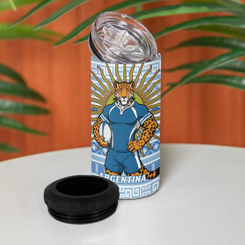 New Zealand Argentina Rugby 4 in 1 Can Cooler Tumbler 2025 Los Pumas All Black Together - Aussie Hoodie