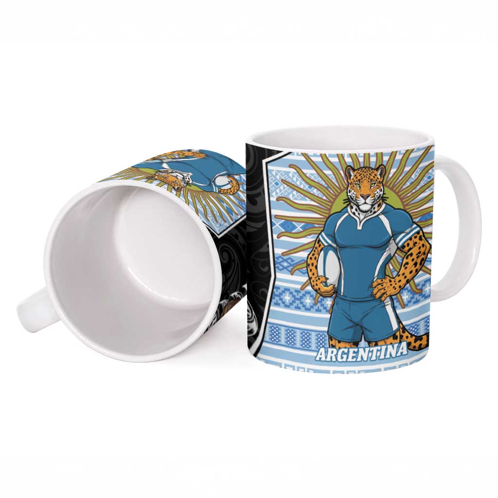 New Zealand Argentina Rugby Ceramic Mug 2025 Los Pumas All Black Together - Aussie Hoodie