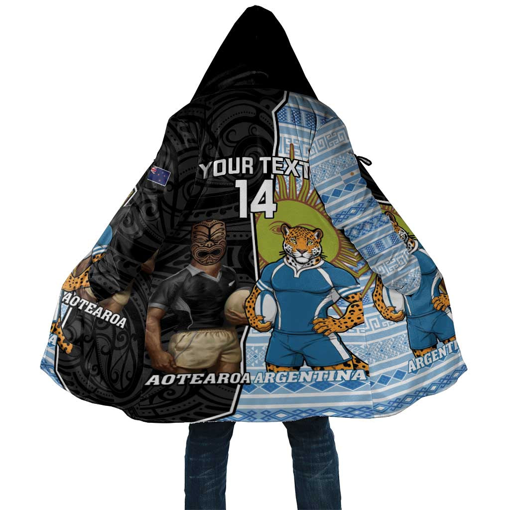 New Zealand Argentina Rugby Custom Cloak 2025 Los Pumas All Black Together - Aussie Hoodie