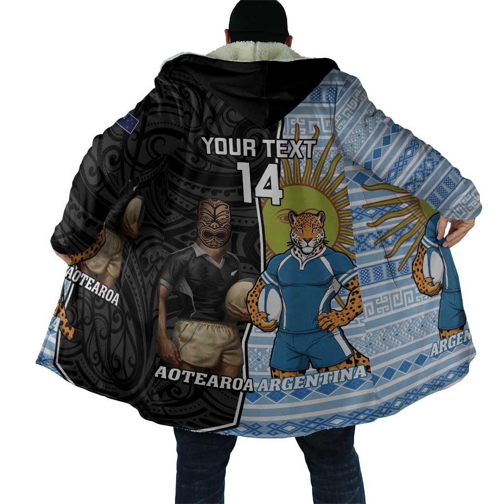 New Zealand Argentina Rugby Custom Cloak 2025 Los Pumas All Black Together - Aussie Hoodie