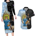 New Zealand Argentina Rugby Custom Couples Matching Long Sleeve Bodycon Dress and Hawaiian Shirt 2025 Los Pumas All Black Together - Aussie Hoodie