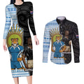 New Zealand Argentina Rugby Custom Couples Matching Long Sleeve Bodycon Dress and Long Sleeve Button Shirt 2025 Los Pumas All Black Together - Aussie Hoodie