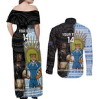 New Zealand Argentina Rugby Custom Couples Matching Off Shoulder Maxi Dress and Long Sleeve Button Shirt 2025 Los Pumas All Black Together - Aussie Hoodie
