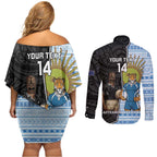 New Zealand Argentina Rugby Custom Couples Matching Off Shoulder Short Dress and Long Sleeve Button Shirt 2025 Los Pumas All Black Together - Aussie Hoodie