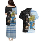 New Zealand Argentina Rugby Custom Couples Matching Puletasi and Hawaiian Shirt 2025 Los Pumas All Black Together - Aussie Hoodie