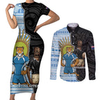 New Zealand Argentina Rugby Custom Couples Matching Short Sleeve Bodycon Dress and Long Sleeve Button Shirt 2025 Los Pumas All Black Together - Aussie Hoodie