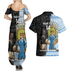 New Zealand Argentina Rugby Custom Couples Matching Summer Maxi Dress and Hawaiian Shirt 2025 Los Pumas All Black Together - Aussie Hoodie