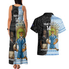 New Zealand Argentina Rugby Custom Couples Matching Tank Maxi Dress and Hawaiian Shirt 2025 Los Pumas All Black Together - Aussie Hoodie