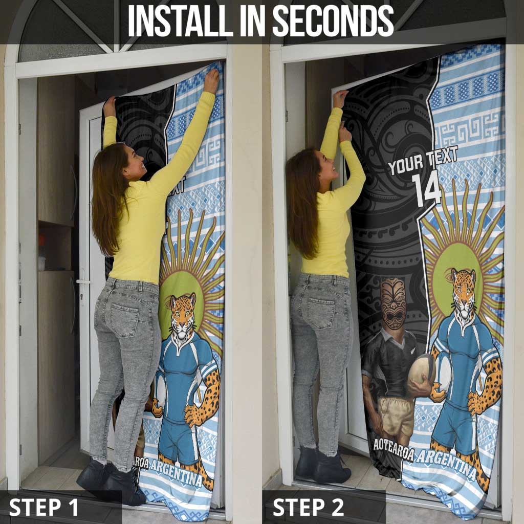 New Zealand Argentina Rugby Door Cover 2025 Los Pumas All Black Together - Aussie Hoodie