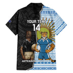 New Zealand Argentina Rugby Custom Family Matching Off The Shoulder Long Sleeve Dress and Hawaiian Shirt 2025 Los Pumas All Black Together - Aussie Hoodie