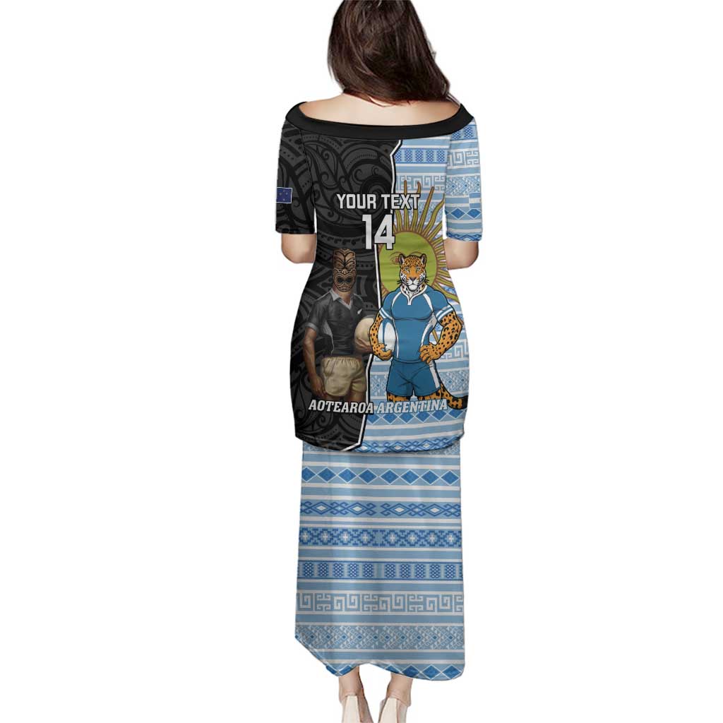 New Zealand Argentina Rugby Custom Family Matching Puletasi and Hawaiian Shirt 2025 Los Pumas All Black Together - Aussie Hoodie