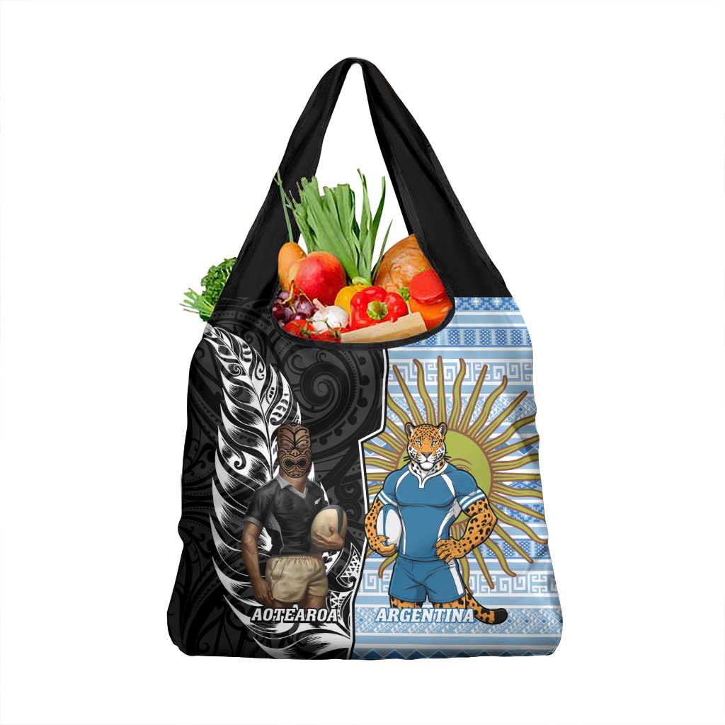 New Zealand Argentina Rugby Grocery Bag 2025 Los Pumas All Black Together - Aussie Hoodie