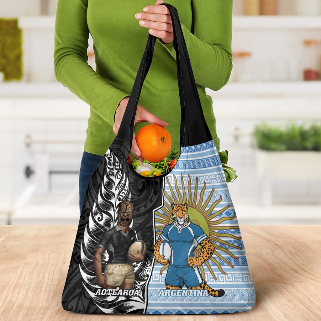 New Zealand Argentina Rugby Grocery Bag 2025 Los Pumas All Black Together - Aussie Hoodie