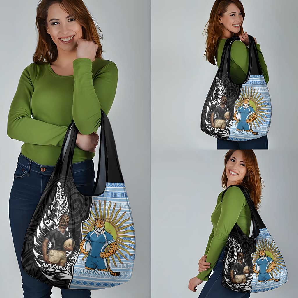 New Zealand Argentina Rugby Grocery Bag 2025 Los Pumas All Black Together - Aussie Hoodie