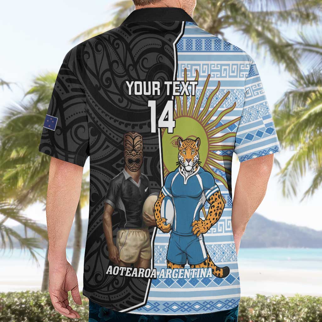 New Zealand Argentina Rugby Custom Hawaiian Shirt 2025 Los Pumas All Black Together - Aussie Hoodie
