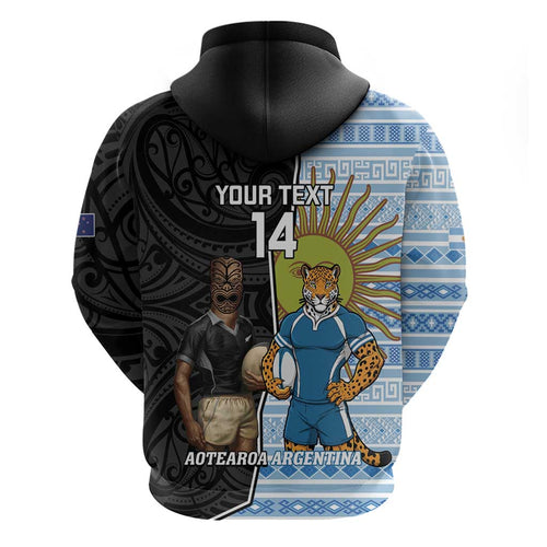 New Zealand Argentina Rugby Custom Hoodie 2025 Los Pumas All Black Together - Aussie Hoodie