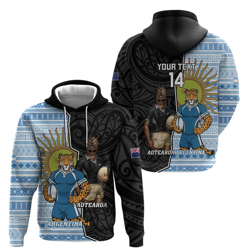 New Zealand Argentina Rugby Custom Hoodie 2025 Los Pumas All Black Together - Aussie Hoodie