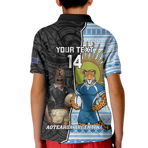 New Zealand Argentina Rugby Custom Kid Polo Shirt 2025 Los Pumas All Black Together - Aussie Hoodie
