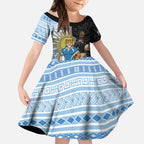 New Zealand Argentina Rugby Custom Kid Short Sleeve Dress 2025 Los Pumas All Black Together - Aussie Hoodie