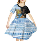 New Zealand Argentina Rugby Custom Kid Short Sleeve Dress 2025 Los Pumas All Black Together - Aussie Hoodie