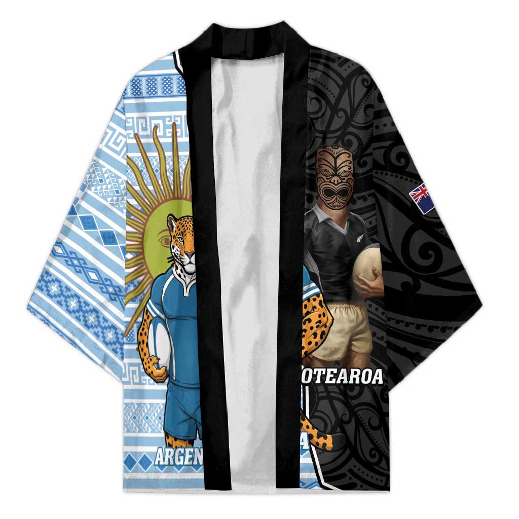 New Zealand Argentina Rugby Custom Kimono 2025 Los Pumas All Black Together - Aussie Hoodie