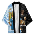 New Zealand Argentina Rugby Custom Kimono 2025 Los Pumas All Black Together - Aussie Hoodie