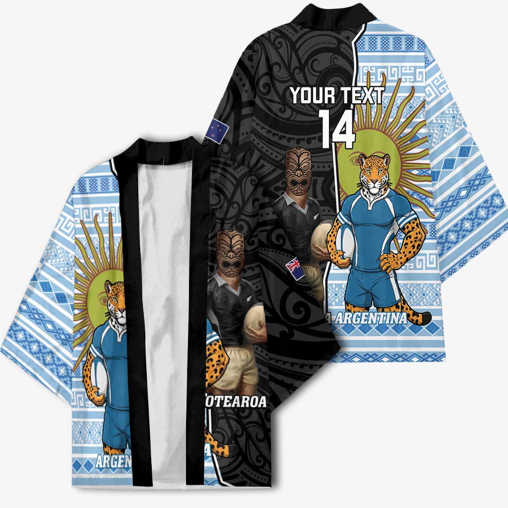 New Zealand Argentina Rugby Custom Kimono 2025 Los Pumas All Black Together - Aussie Hoodie