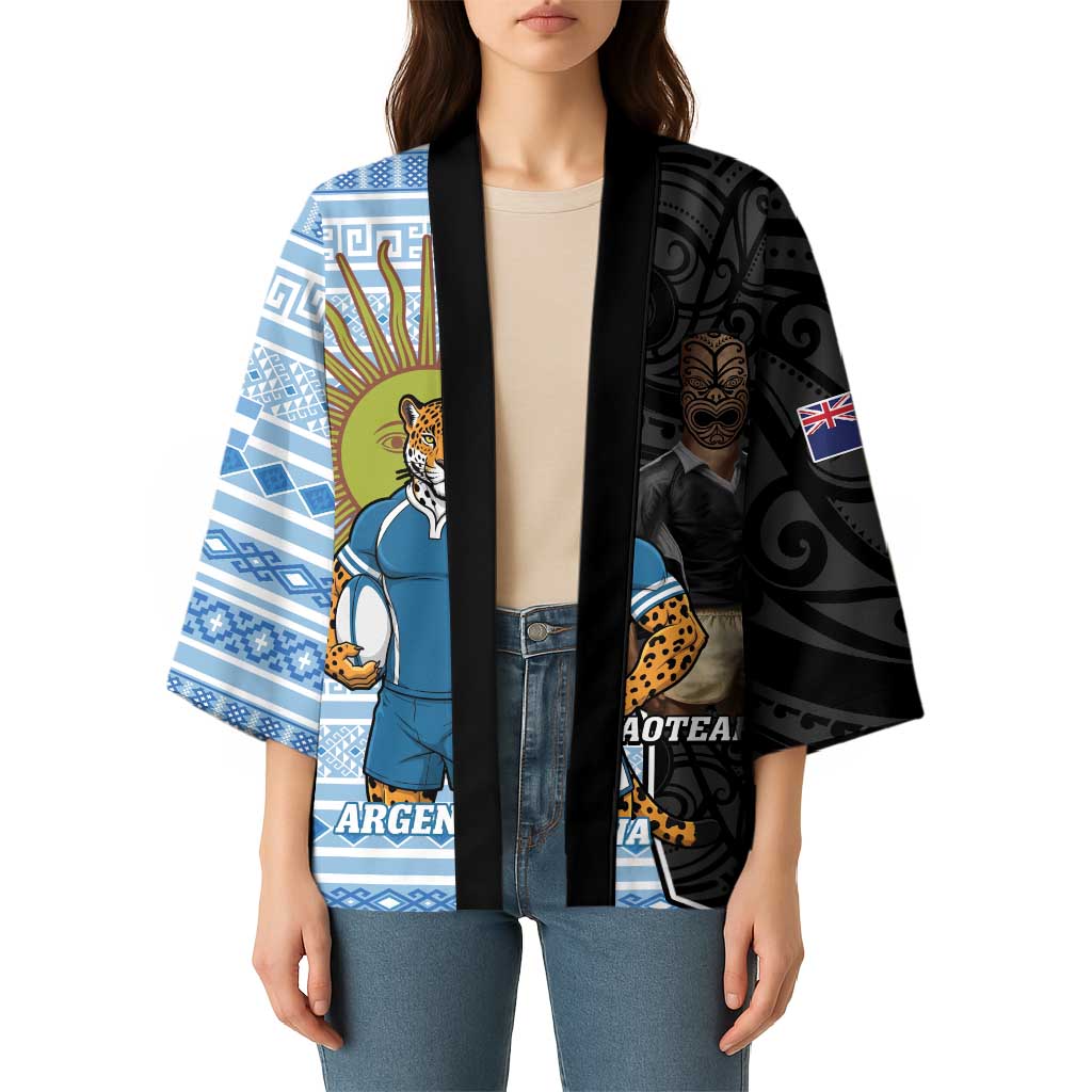 New Zealand Argentina Rugby Custom Kimono 2025 Los Pumas All Black Together - Aussie Hoodie