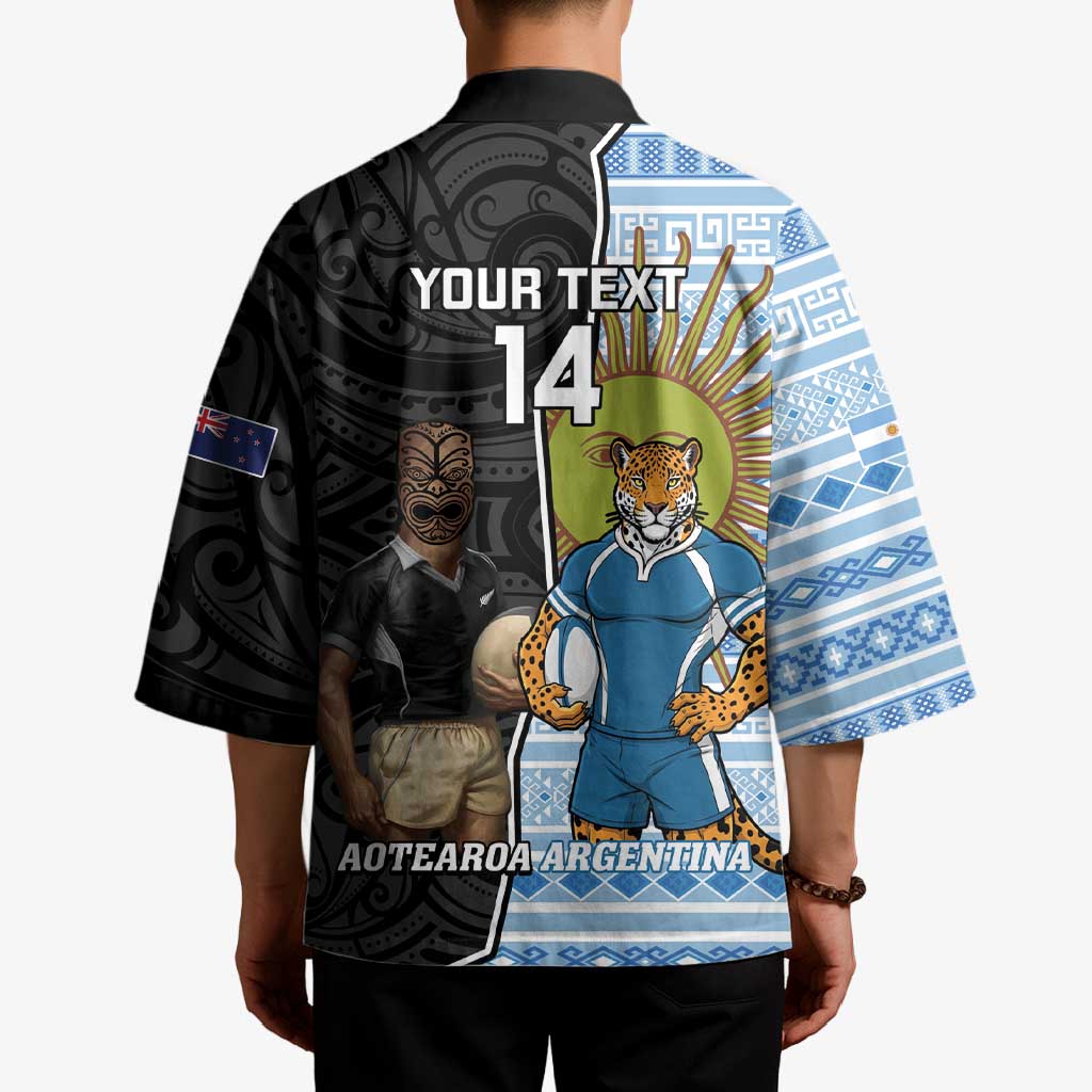 New Zealand Argentina Rugby Custom Kimono 2025 Los Pumas All Black Together - Aussie Hoodie