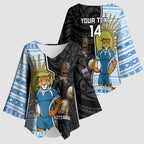 New Zealand Argentina Rugby Custom Kimono Sleeve Blouse 2025 Los Pumas All Black Together - Aussie Hoodie