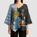 New Zealand Argentina Rugby Custom Kimono Sleeve Blouse 2025 Los Pumas All Black Together - Aussie Hoodie
