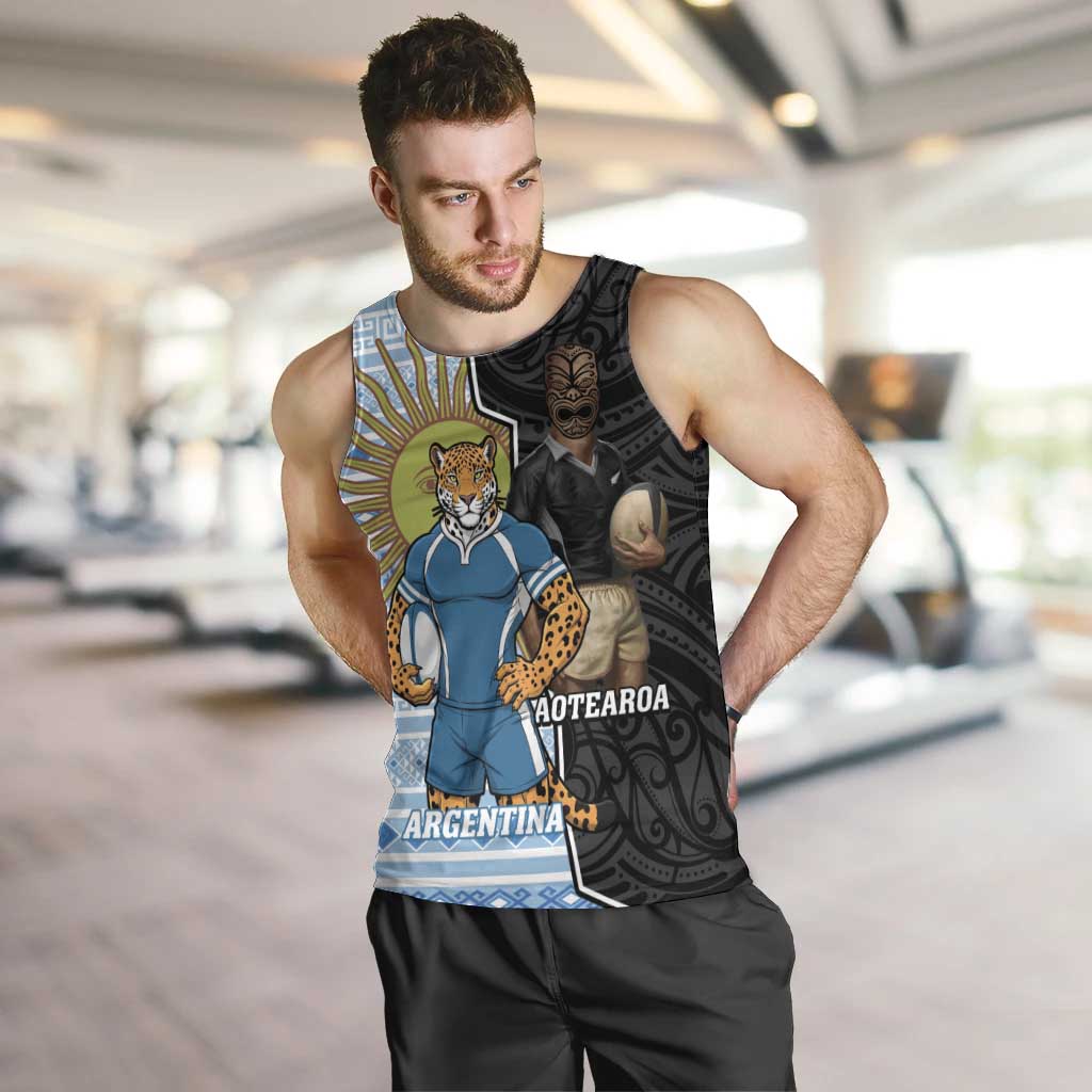 New Zealand Argentina Rugby Custom Men Tank Top 2025 Los Pumas All Black Together - Aussie Hoodie
