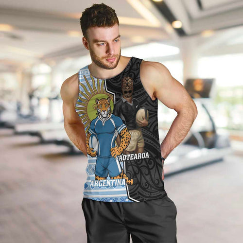 New Zealand Argentina Rugby Custom Men Tank Top 2025 Los Pumas All Black Together - Aussie Hoodie