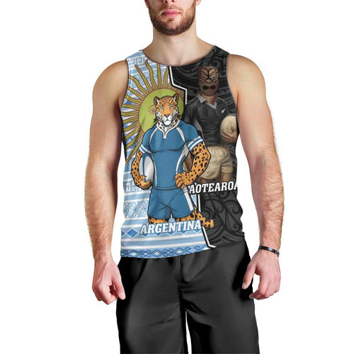 New Zealand Argentina Rugby Custom Men Tank Top 2025 Los Pumas All Black Together - Aussie Hoodie