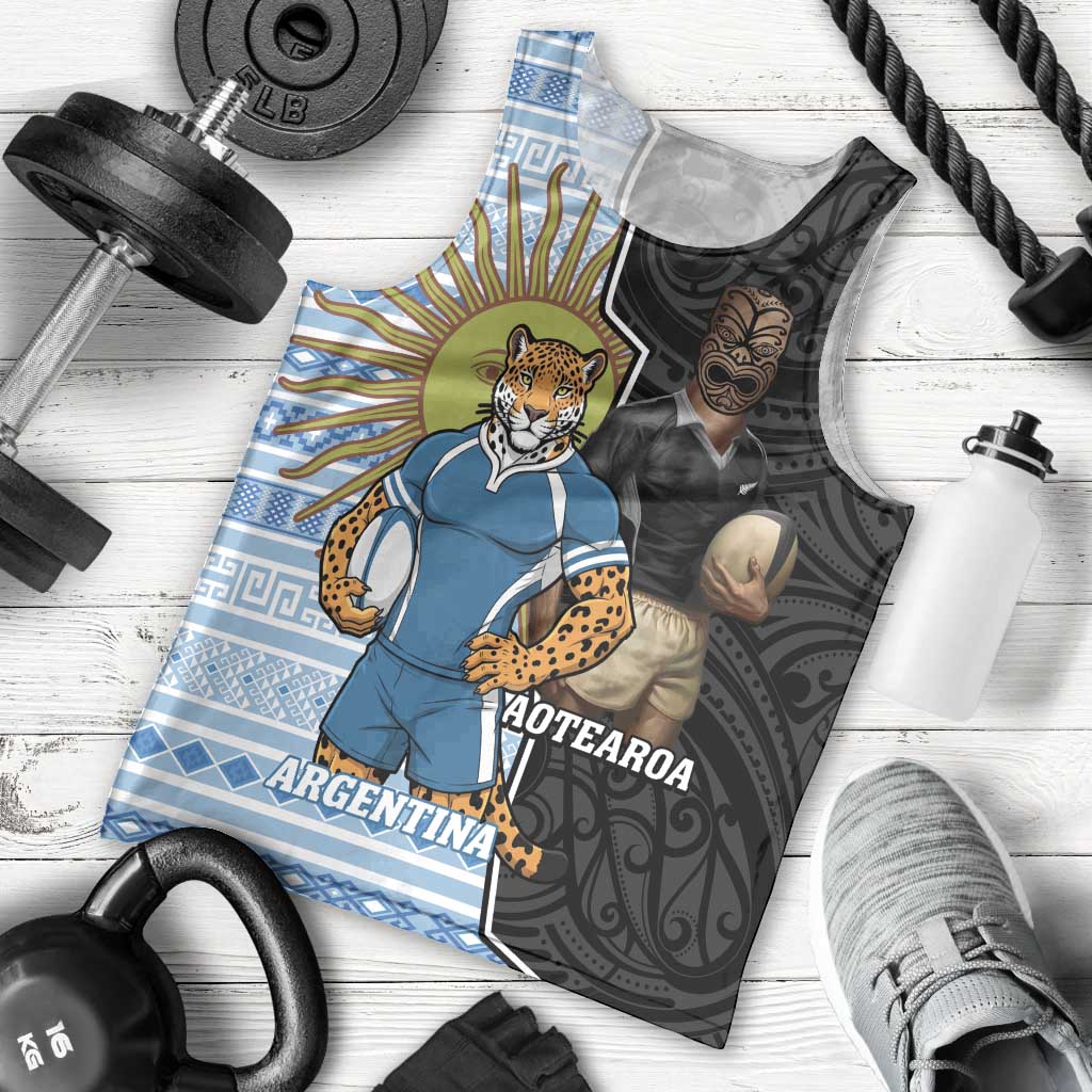 New Zealand Argentina Rugby Custom Men Tank Top 2025 Los Pumas All Black Together - Aussie Hoodie