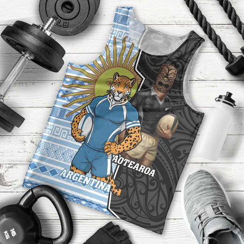 New Zealand Argentina Rugby Custom Men Tank Top 2025 Los Pumas All Black Together - Aussie Hoodie